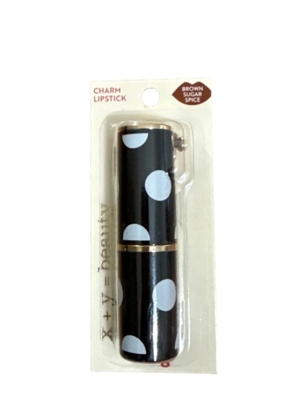 Polka Dot Lipstick Charm in Black - Brown Sugar Spice